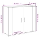VidaXL Szafka Czarna Dąb 80x33x70 cm Drewno inżynieryjne