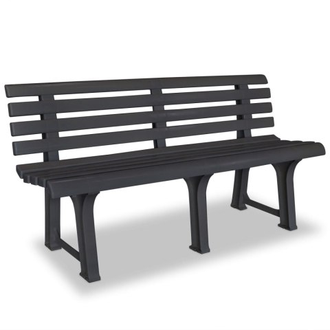 VidaXL Ławka ogrodowa, 145,5 cm, plastik, antracytowa VidaXL Ławka ogrodowa, 145,5 cm, plastik, antracytowa