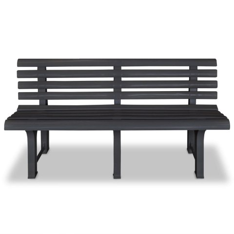 VidaXL Ławka ogrodowa, 145,5 cm, plastik, antracytowa VidaXL Ławka ogrodowa, 145,5 cm, plastik, antracytowa