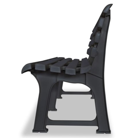 VidaXL Ławka ogrodowa, 145,5 cm, plastik, antracytowa VidaXL Ławka ogrodowa, 145,5 cm, plastik, antracytowa
