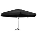  Parasol ogrodowy na aluminiowym słupku, 500 cm, czarny