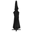  Parasol ogrodowy na aluminiowym słupku, 500 cm, czarny