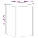 VidaXL Podstawki pod doniczki, 2 szt., stare drewno, 20x20x30 cm