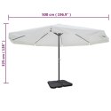  Parasol ogrodowy z przenośną, aluminiową podstawą, biały