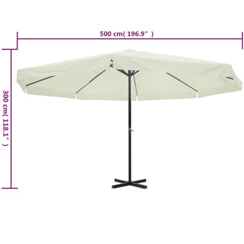 Parasol z aluminium, 500 cm, biały Parasol z aluminium, 500 cm, biały