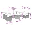 VidaXL Zestaw Sof Ogrodowych 11 z Poduszkami Beżowy Poli Rattan Akacja