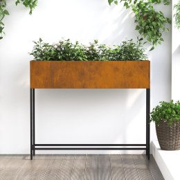VidaXL Podniesiona donica ogrodowa 100x26x82 cm Stal zwietrzała