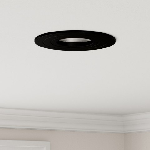 VidaXL Lampy wpuszczane 12 sztuk Okrągłe GU10 Czarne Ø91 mm