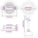 VidaXL Lampy wpuszczane 12 sztuk Okrągłe GU10 Czarne Ø91 mm