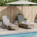 VidaXL Zestaw leżaków 3 szt. Beżowy Rattan PE, metal Składany