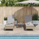 VidaXL Zestaw leżaków 3 szt. Beżowy Rattan PE, metal Składany