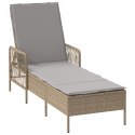 VidaXL Zestaw leżaków 3 szt. Beżowy Rattan PE, metal Składany