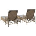 VidaXL Zestaw leżaków 3 szt. Beżowy Rattan PE, metal Składany