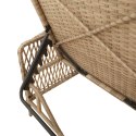 VidaXL Zestaw leżaków 3 szt. Beżowy Rattan PE, metal Składany