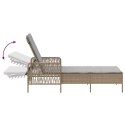 VidaXL Zestaw leżaków 3 szt. Beżowy Rattan PE, metal Składany