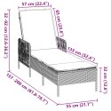 VidaXL Zestaw leżaków 3 szt. Beżowy Rattan PE, metal Składany