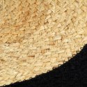 VidaXL Maty na stół, 6 szt., naturalny i czarny, 38 cm, juta i bawełna