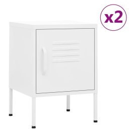 VidaXL Szafki nocne, 2 szt., białe, 35x35x51 cm, stalowe