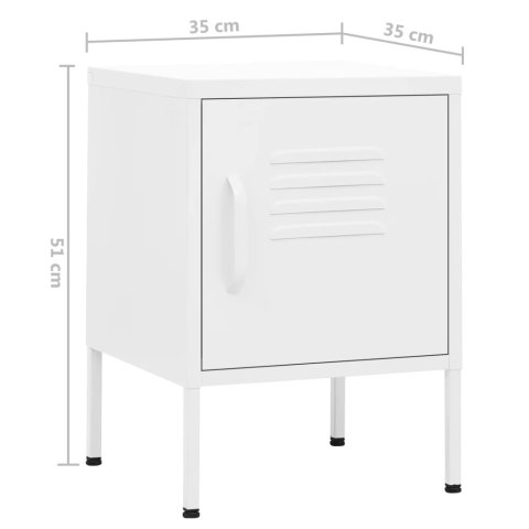 VidaXL Szafki nocne, 2 szt., białe, 35x35x51 cm, stalowe VidaXL Szafki nocne, 2 szt., białe, 35x35x51 cm, stalowe