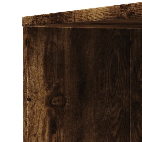 VidaXL Wąska szafka łazienkowa na kółkach, przydymiony dąb VidaXL Wąska szafka łazienkowa na kółkach, przydymiony dąb
