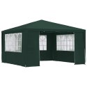 VidaXL Namiot imprezowy ze ściankami, 4x4 m, zielony, 90 g/m²