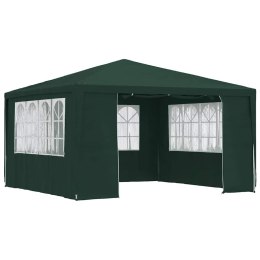 VidaXL Namiot imprezowy ze ściankami, 4x4 m, zielony, 90 g/m²
