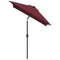 VidaXL Parasol ogrodowy na metalowym słupku, 300 x 200 cm, bordowy