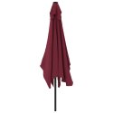 VidaXL Parasol ogrodowy na metalowym słupku, 300 x 200 cm, bordowy