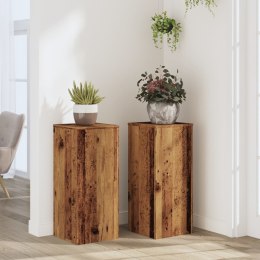 VidaXL Podstawki pod doniczki, 2 szt., stare drewno, 30x30x70 cm
