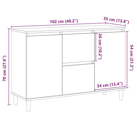 VidaXL Szafka, dąb artisan, 102x35x70 cm, materiał drewnopochodny VidaXL Szafka, dąb artisan, 102x35x70 cm, materiał drewnopochodny