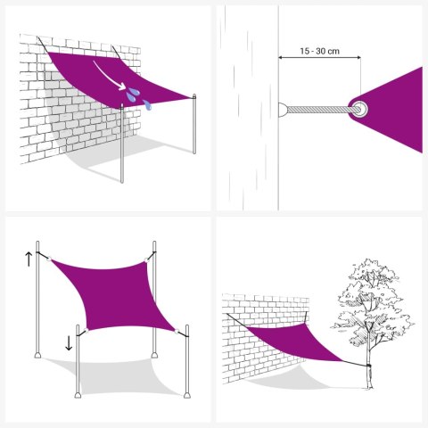 VidaXL Prostokątny żagiel ogrodowy, tkanina Oxford, 2x2,5 m, niebieski VidaXL Prostokątny żagiel ogrodowy, tkanina Oxford, 2x2,5 m, niebieski