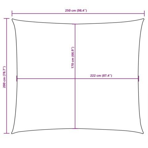 VidaXL Prostokątny żagiel ogrodowy, tkanina Oxford, 2x2,5 m, niebieski VidaXL Prostokątny żagiel ogrodowy, tkanina Oxford, 2x2,5 m, niebieski