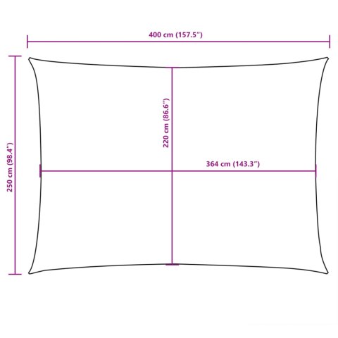 VidaXL Prostokątny żagiel ogrodowy, tkanina Oxford, 2,5x4 m, niebieski VidaXL Prostokątny żagiel ogrodowy, tkanina Oxford, 2,5x4 m, niebieski