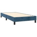 VidaXL Łóżko kontynentalne, materac i LED, niebieski aksamit 80x200 cm