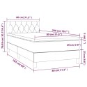 VidaXL Łóżko kontynentalne, materac i LED, niebieski aksamit 80x200 cm