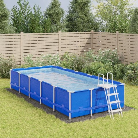 VidaXL Mata pod basen, jasnoszara, 640x321 cm, geowłóknina poliestrowa