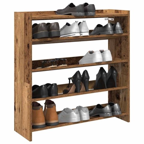 VidaXL Półka na buty, stare drewno, 80x25x81 cm