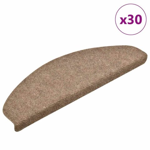 VidaXL Maty na schody samoprzylepne 30 szt. Kremowe 65x21x4 cm
