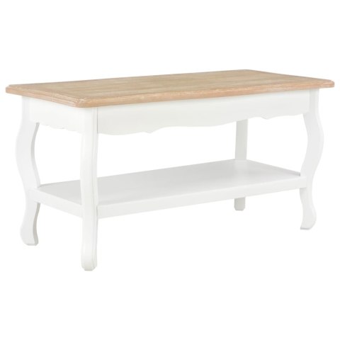 VidaXL Stolik kawowy, biało-brązowy 87,5x42x44 cm, lite drewno sosnowe VidaXL Stolik kawowy, biało-brązowy 87,5x42x44 cm, lite drewno sosnowe