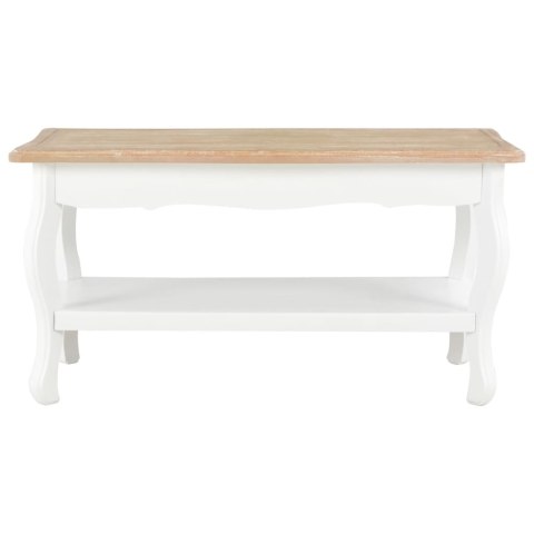 VidaXL Stolik kawowy, biało-brązowy 87,5x42x44 cm, lite drewno sosnowe VidaXL Stolik kawowy, biało-brązowy 87,5x42x44 cm, lite drewno sosnowe