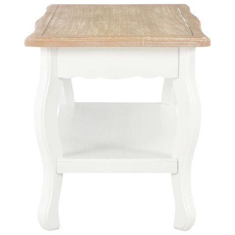 VidaXL Stolik kawowy, biało-brązowy 87,5x42x44 cm, lite drewno sosnowe VidaXL Stolik kawowy, biało-brązowy 87,5x42x44 cm, lite drewno sosnowe