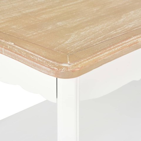 VidaXL Stolik kawowy, biało-brązowy 87,5x42x44 cm, lite drewno sosnowe VidaXL Stolik kawowy, biało-brązowy 87,5x42x44 cm, lite drewno sosnowe