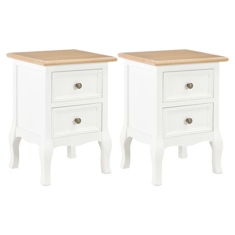 VidaXL Szafki nocne, 2 szt., białe, 35x30x49 cm, MDF VidaXL Szafki nocne, 2 szt., białe, 35x30x49 cm, MDF