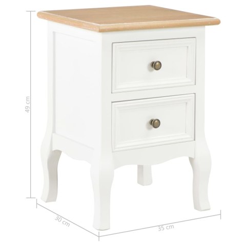 VidaXL Szafki nocne, 2 szt., białe, 35x30x49 cm, MDF VidaXL Szafki nocne, 2 szt., białe, 35x30x49 cm, MDF