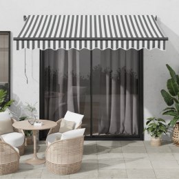 Automatyczna markiza z LED, antracytowo-biała, 300x250 cm