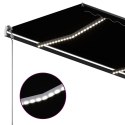  Automatycznie zwijana markiza, LED i czujnik wiatru, 3x2,5 m