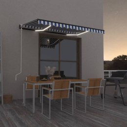  Automatycznie zwijana markiza, LED i czujnik wiatru, 300x250 cm