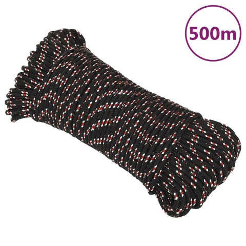 VidaXL Linka żeglarska, czarna, 4 mm, 500 m, polipropylen