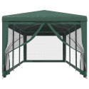  Namiot imprezowy z 8 ścianami z siatki, zielony, 3x9 m, HDPE