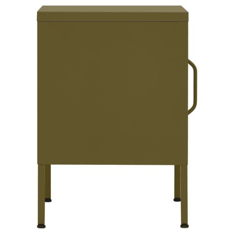VidaXL Szafki nocne, 2 szt., oliwkowe, 35x35x51 cm, stalowe VidaXL Szafki nocne, 2 szt., oliwkowe, 35x35x51 cm, stalowe